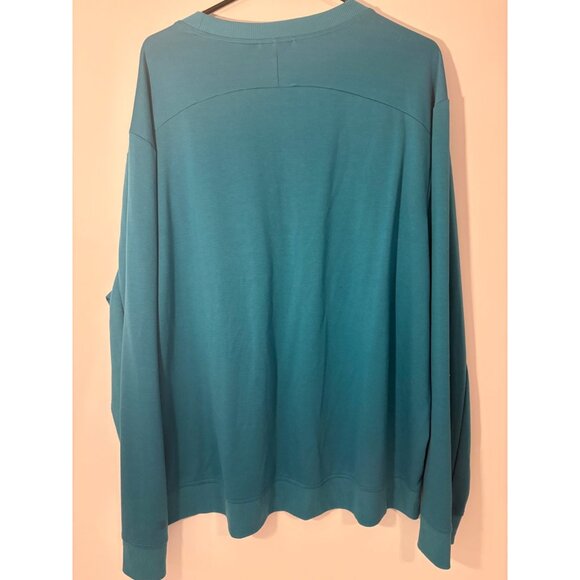 All In Motion Teal Long Sleeve Crewneck Sweatshirt XXL Recycled Polyester Spande - Picture 4 of 5